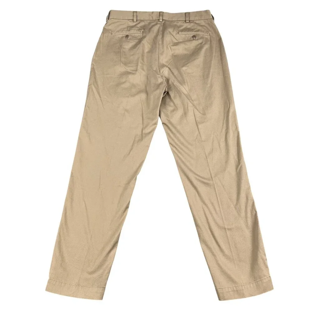 Polo Ralph Lauren Pants Mens 36x32 Tan‎ Chino Straight Flat Front Cotton Classic